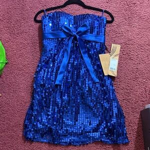 La Femme Royal Blue Sequin Dress